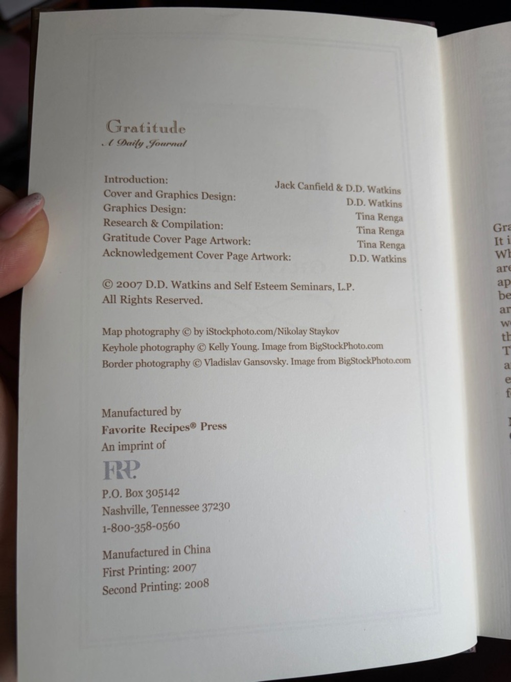 Gratitude: A Daily Journal by - Jack Canfield and D.D. Watkins Hardcover Book - Picture 3 of 6